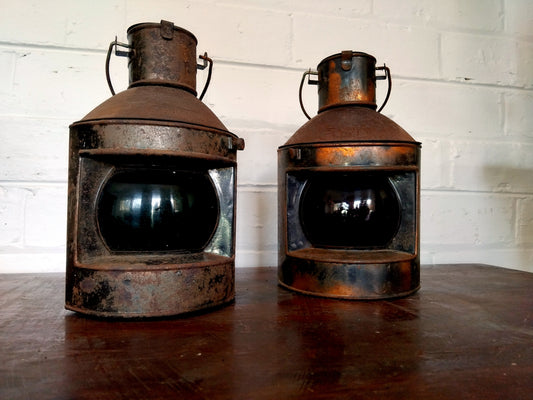 Vintage Port & Starboard Nautical Lanterns